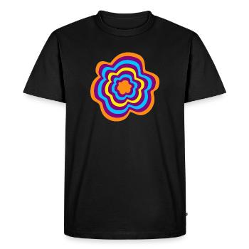 Anneaux Rayures Fleur Yoga Méditation om - T-shirt Premium bio Homme - noir - Devant - Nico (187cm)