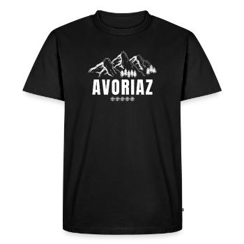 Avoriaz, ski resort, snowboard - Men's Premium Organic T-Shirt - black - Front - Nico (187cm)