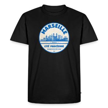 Marseille - T-shirt Premium bio Homme - noir - Devant - Nico (187cm)
