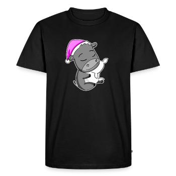 Âne - T-shirt Premium bio Homme - noir - Devant - Nico (187cm)
