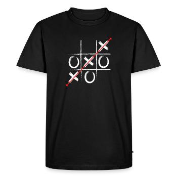 Tic Tac Diagonal Red - Men's Premium Organic T-Shirt - black - Front - Nico (187cm)