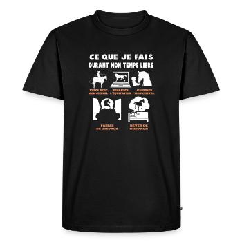 jeux video Gamer Geek Drôle cheval poney meme - T-shirt Premium bio Homme - noir - Devant - Nico (187cm)