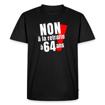 retraite, réforme des retraites, retraité - T-shirt Premium bio Homme - noir - Devant - Nico (187cm)