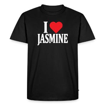 t-shirt J’aime Jasmine idée cadeau t-shirt - T-shirt Premium bio Homme - noir - Devant - Nico (187cm)