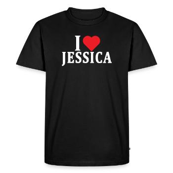 t-shirt J’aime Jessica idée cadeau t-shirt - T-shirt Premium bio Homme - noir - Devant - Nico (187cm)