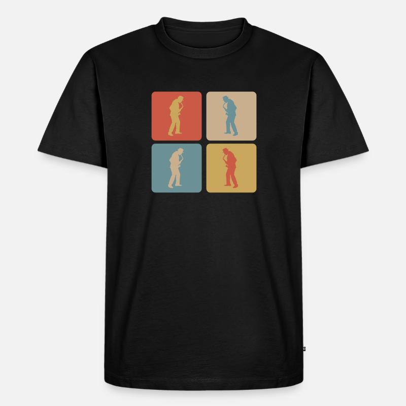 Saxophone Design - Männer Premium Bio T-Shirt - Schwarz