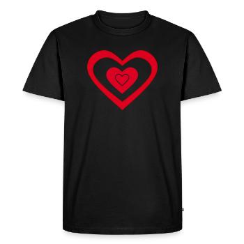 coeur rouge coeur rouge coeur rouge coeur rouge - T-shirt Premium bio Homme - noir - Devant - Nico (187cm)