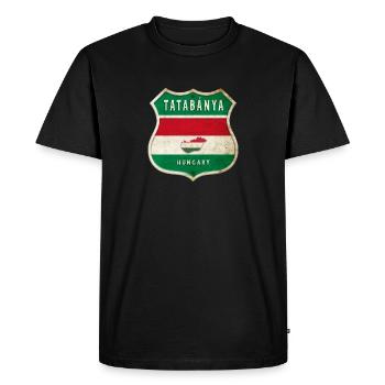 Design du drapeau de Tatabánya (Hongrie) - T-shirt Premium bio Homme - noir - Devant - Nico (187cm)