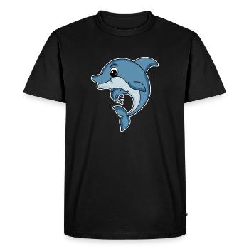 Famille Dolphin - Dauphin avec bébé - Dolphin Motif - T-shirt Premium bio Homme - noir - Devant - Nico (187cm)