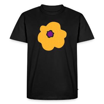 flower yellow spring dots blossom energy nature - Men's Premium Organic T-Shirt - black - Front - Nico (187cm)