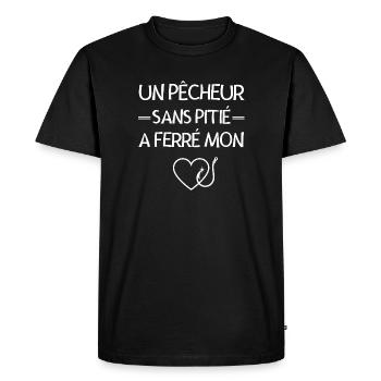 pêche, pêcheur, fan de pêche - T-shirt Premium bio Homme - noir - Devant - Nico (187cm)