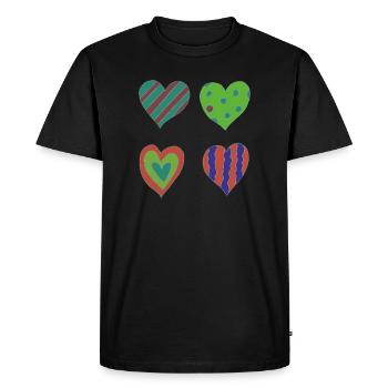 Variation cardiaque - T-shirt Premium bio Homme - noir - Devant - Nico (187cm)
