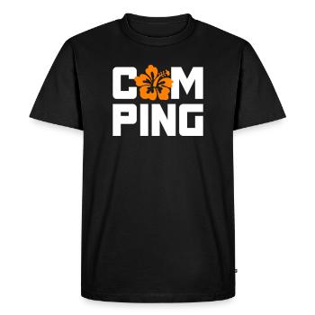 Camping Hawaii Holiday Van Life Camper Camping-car Fan - T-shirt Premium bio Homme - noir - Devant - Nico (187cm)