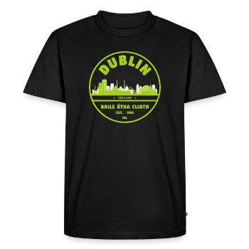 Timbre de la Skyline de Dublin - T-shirt Premium bio Homme - noir - Devant - Nico (187cm)