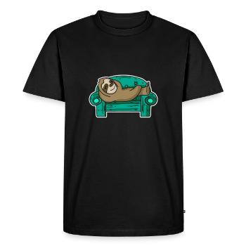 Sloth Lazy - Men's Premium Organic T-Shirt - black - Front - Nico (187cm)