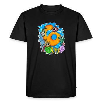 6 ans de poisson - T-shirt Premium bio Homme - noir - Devant - Nico (187cm)