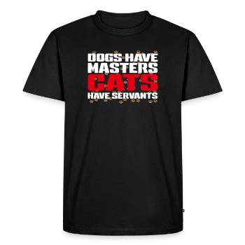 Chiens maîtres, chats serviteurs - T-shirt Premium bio Homme - noir - Devant - Nico (187cm)