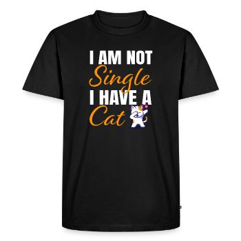 Pas Libre, J'ai un Chat - T-shirt Premium bio Homme - noir - Devant - Nico (187cm)