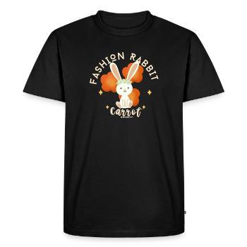 Flowering rabbit and chic carrot - Men's Premium Organic T-Shirt - black - Front - Nico (187cm)