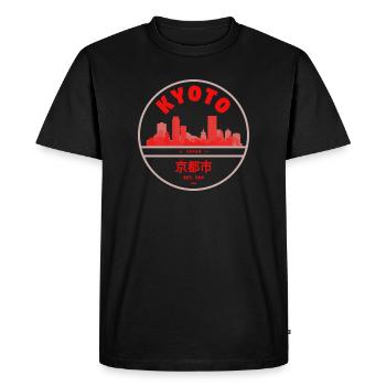 Kyoto Skyline Red Silhouette - Men's Premium Organic T-Shirt - black - Front - Nico (187cm)
