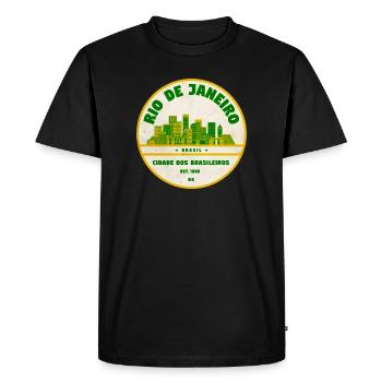 Logo de la ville de Rio de Janeiro 1565 - T-shirt Premium bio Homme - noir - Devant - Nico (187cm)