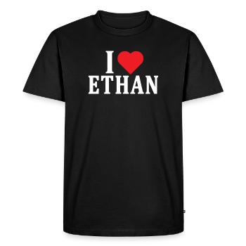 t-shirt J’adore Ethan idée cadeau t-shirt - T-shirt Premium bio Homme - noir - Devant - Nico (187cm)