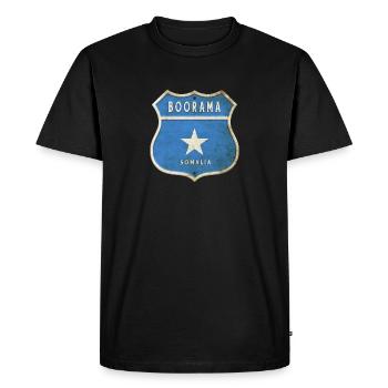 Blason de la Somalie à motif de Boorama - T-shirt Premium bio Homme - noir - Devant - Nico (187cm)