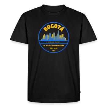 Bogotá Skyline Emblem - Men's Premium Organic T-Shirt - black - Front - Nico (187cm)