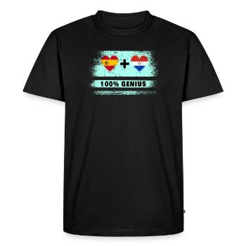 L’Espagne et le Paraguay drasent 100% génie - T-shirt Premium bio Homme - noir - Devant - Nico (187cm)