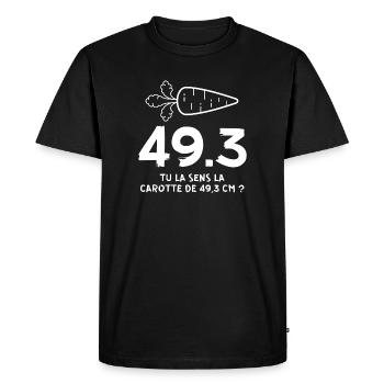 retraite, réforme des retraites, 49 3 - T-shirt Premium bio Homme - noir - Devant - Nico (187cm)