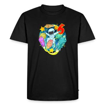 6 ans Cadeau d’anniversaire de garçon - T-shirt Premium bio Homme - noir - Devant - Nico (187cm)