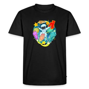 Cadeau de garçon d’anniversaire de 4 ans - T-shirt Premium bio Homme - noir - Devant - Nico (187cm)