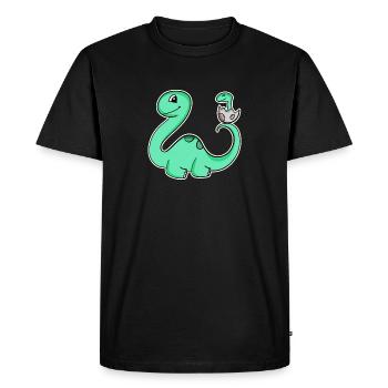 Dinosaure avec bébé dinosaure - T-shirt Premium bio Homme - noir - Devant - Nico (187cm)