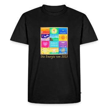 JahresBild Energie von 2023 Sonja Ariel von Staden - Men's Premium Organic T-Shirt - black - Front - Nico (187cm)