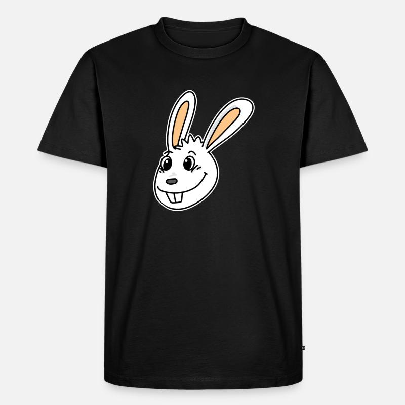 Hase Kopf Tierkopf - Männer Premium Bio T-Shirt - Schwarz