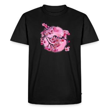 Art japonais des fleurs de cerisier - T-shirt Premium bio Homme - noir - Devant - Nico (187cm)