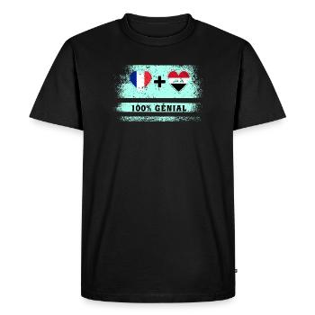 Drapeau France et Irak 100% génial - T-shirt Premium bio Homme - noir - Devant - Nico (187cm)