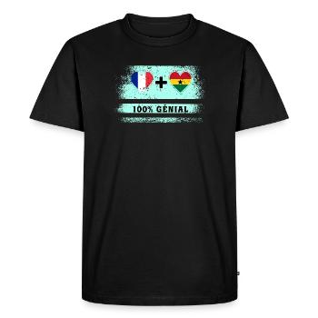 Drapeau France et Ghana 100% génial - T-shirt Premium bio Homme - noir - Devant - Nico (187cm)