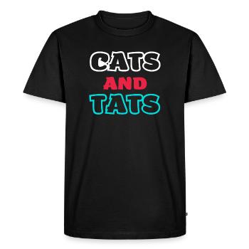 Chats et Tats - T-shirt Premium bio Homme - noir - Devant - Nico (187cm)