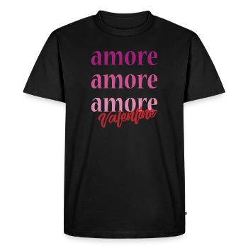 t-shirt amour Saint-Valentin amour Liebe amour amor - T-shirt Premium bio Homme - noir - Devant - Nico (187cm)