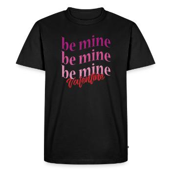 t-shirt Saint-Valentin be mine texte ondulé amour amor - T-shirt Premium bio Homme - noir - Devant - Nico (187cm)