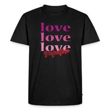 T-shirt Saint-Valentin amour Saint-Valentin - T-shirt Premium bio Homme - noir - Devant - Nico (187cm)