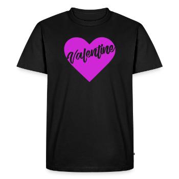 t-shirt coeur valentin coeur Saint-Valentin amour - T-shirt Premium bio Homme - noir - Devant - Nico (187cm)