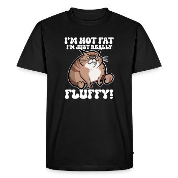 Dicke Katze Lustige Sprüche - Männer Premium Bio T-Shirt - Schwarz - Vorne - Nico (187cm)