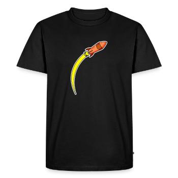 Rocket Orange - Men's Premium Organic T-Shirt - black - Front - Nico (187cm)