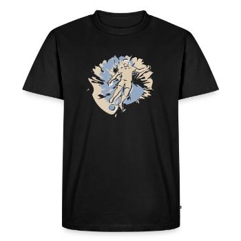 Football players in action while playing football - Men's Premium Organic T-Shirt - black - Front - Nico (187cm)