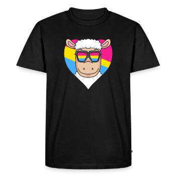 Pansexual Sheep Heart Gift - Men's Premium Organic T-Shirt - black - Front - Nico (187cm)