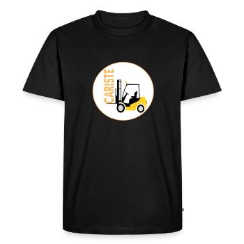 cariste - T-shirt Premium bio Homme - noir - Devant - Nico (187cm)