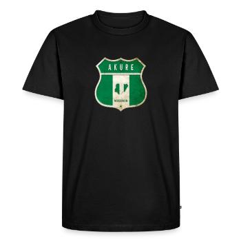 Design du drapeau d'Akure Nigeria - T-shirt Premium bio Homme - noir - Devant - Nico (187cm)
