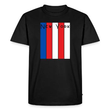 Mot-mot rayé de New York - T-shirt Premium bio Homme - noir - Devant - Nico (187cm)